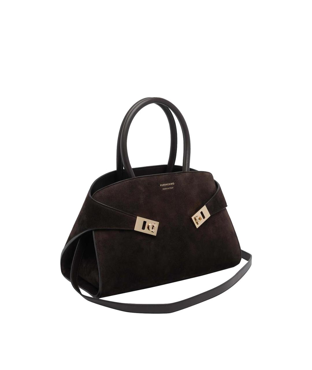 FERRAGAMO Коричневая кожаная сумка тоут, фото 2