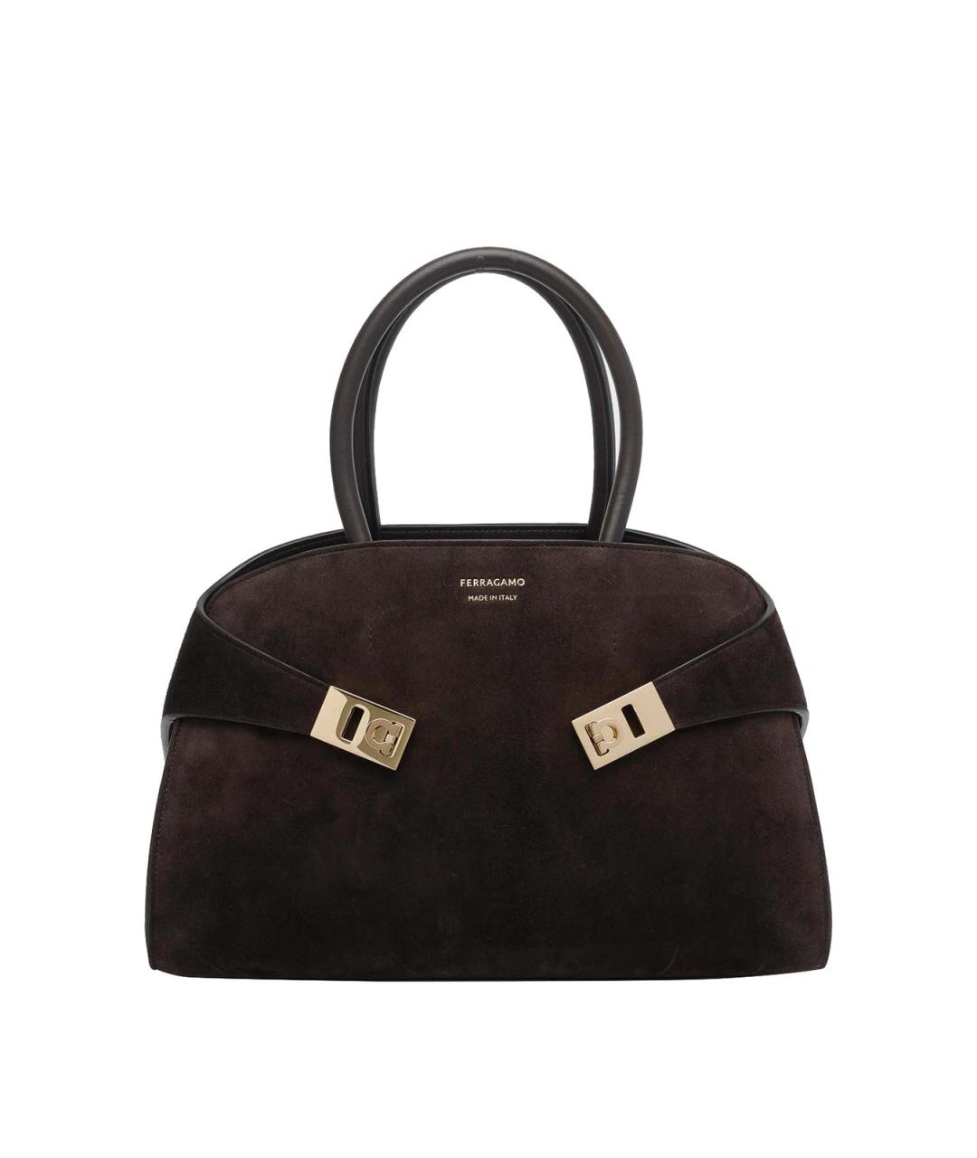 FERRAGAMO Коричневая кожаная сумка тоут, фото 1