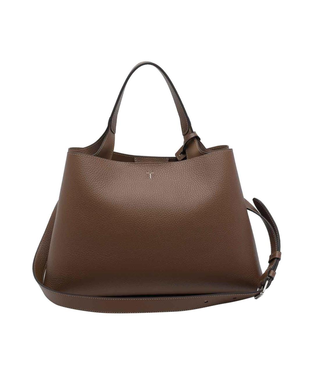 TOD'S Коричневая кожаная сумка тоут, фото 3