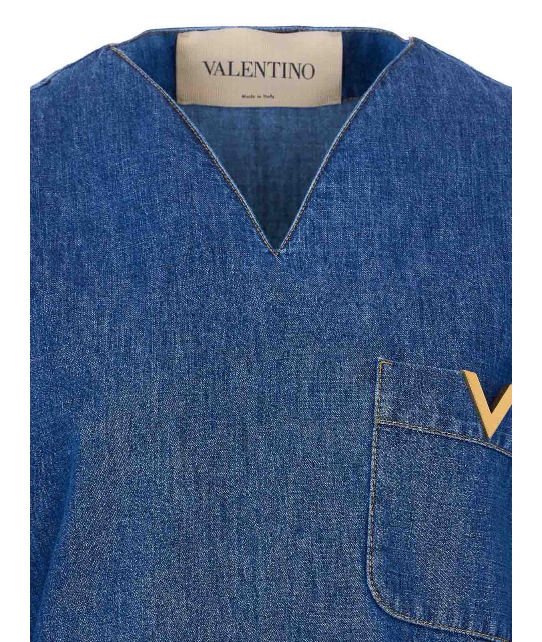 VALENTINO Синяя хлопковая блузы, фото 4