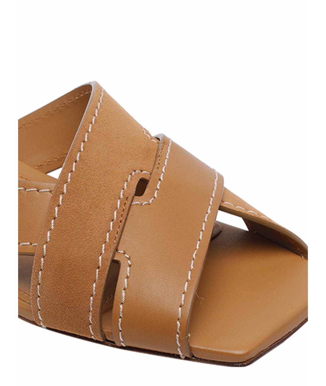 TOD'S Коричневые кожаные сандалии, фото 4