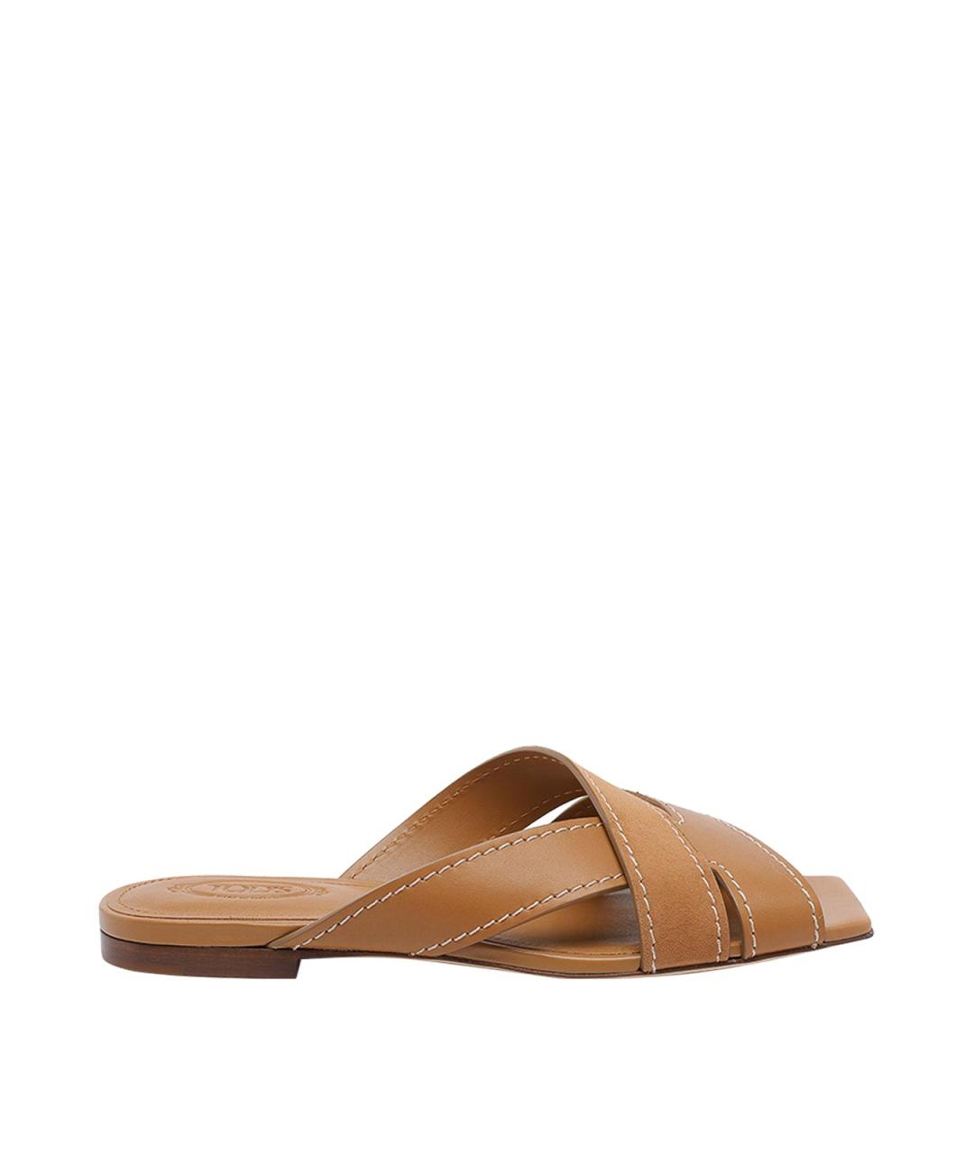 TOD'S Коричневые кожаные сандалии, фото 1
