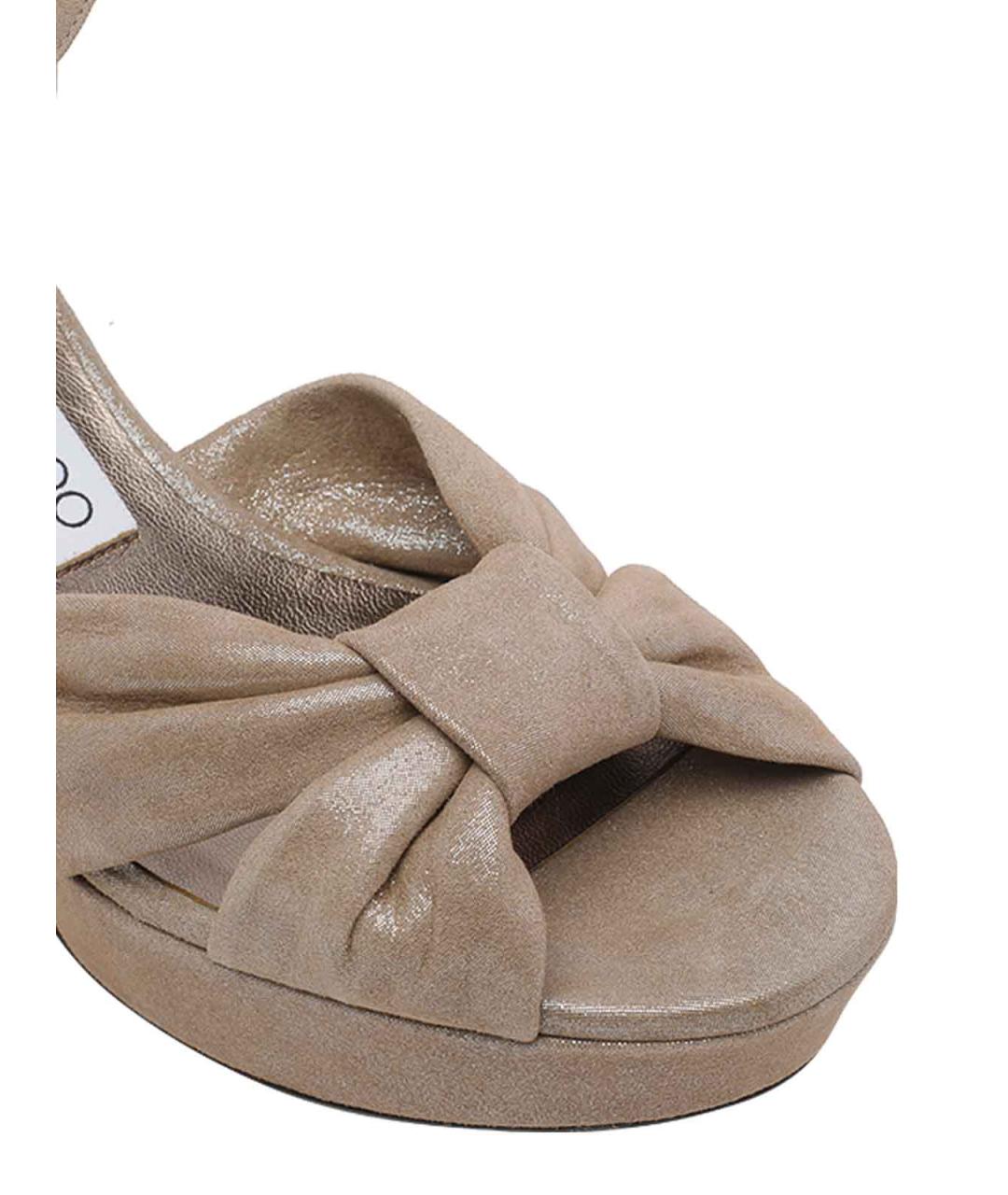 JIMMY CHOO Бежевые кожаные босоножки, фото 4