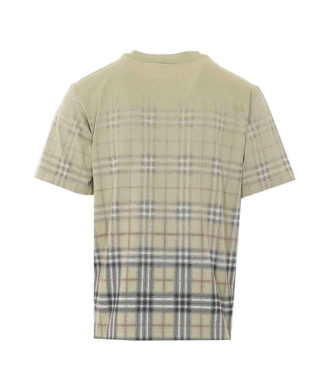 BURBERRY Зеленая хлопковая футболка, фото 2