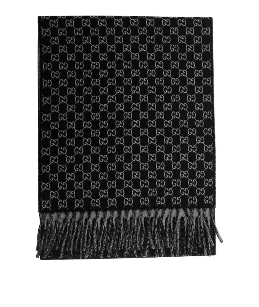 GUCCI Серый шерстяной шарф, фото 1