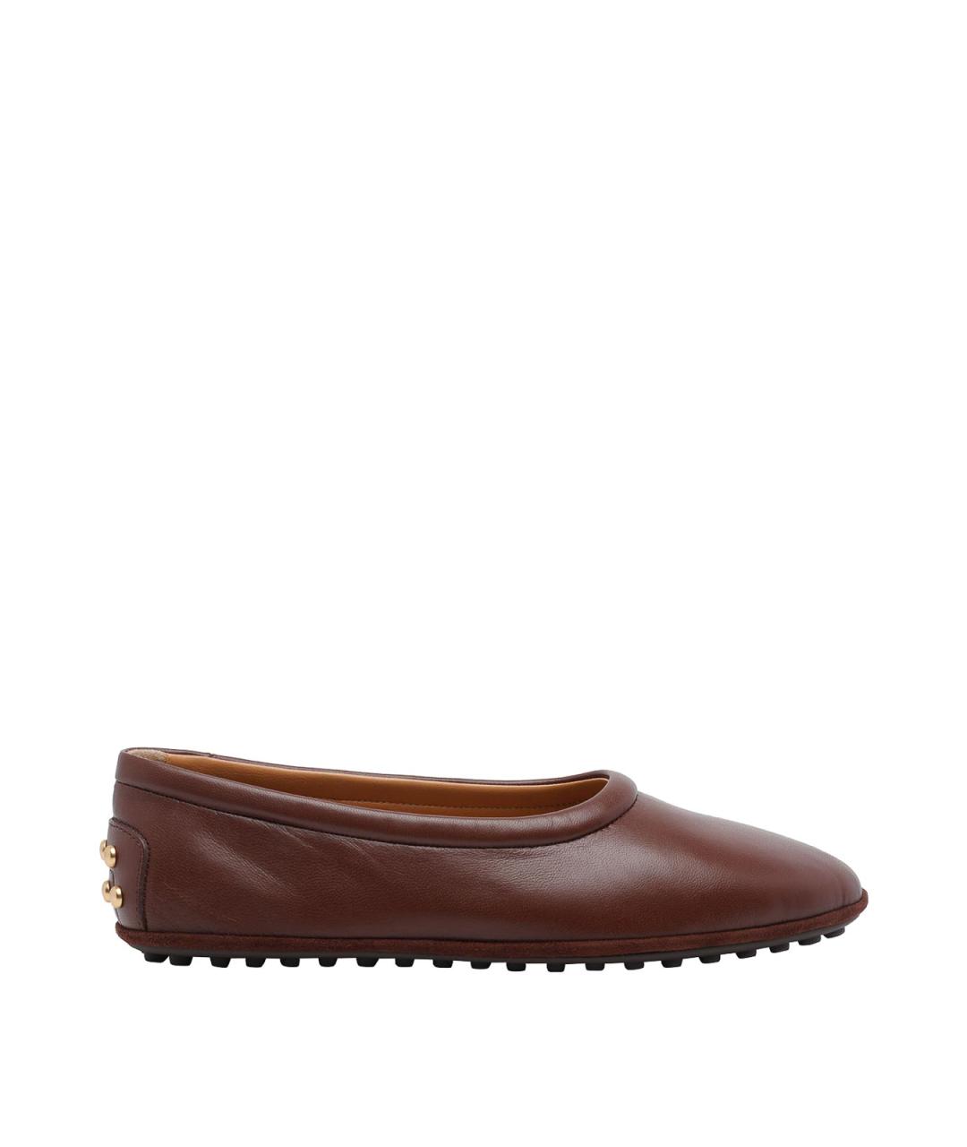 TOD'S Коричневые резиновые балетки, фото 1