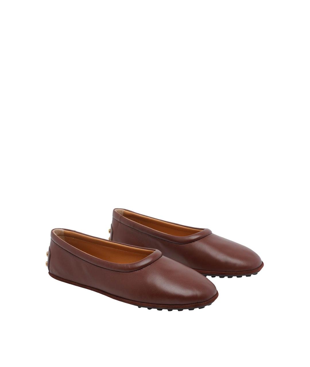 TOD'S Коричневые резиновые балетки, фото 2