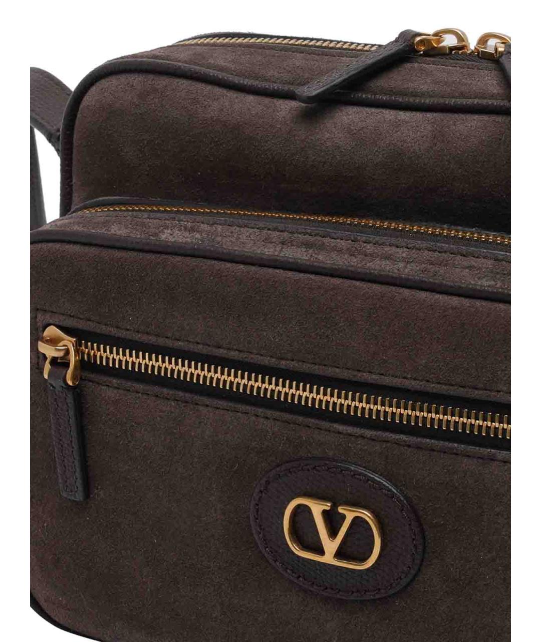 VALENTINO Коричневая замшевая сумка на плечо, фото 4