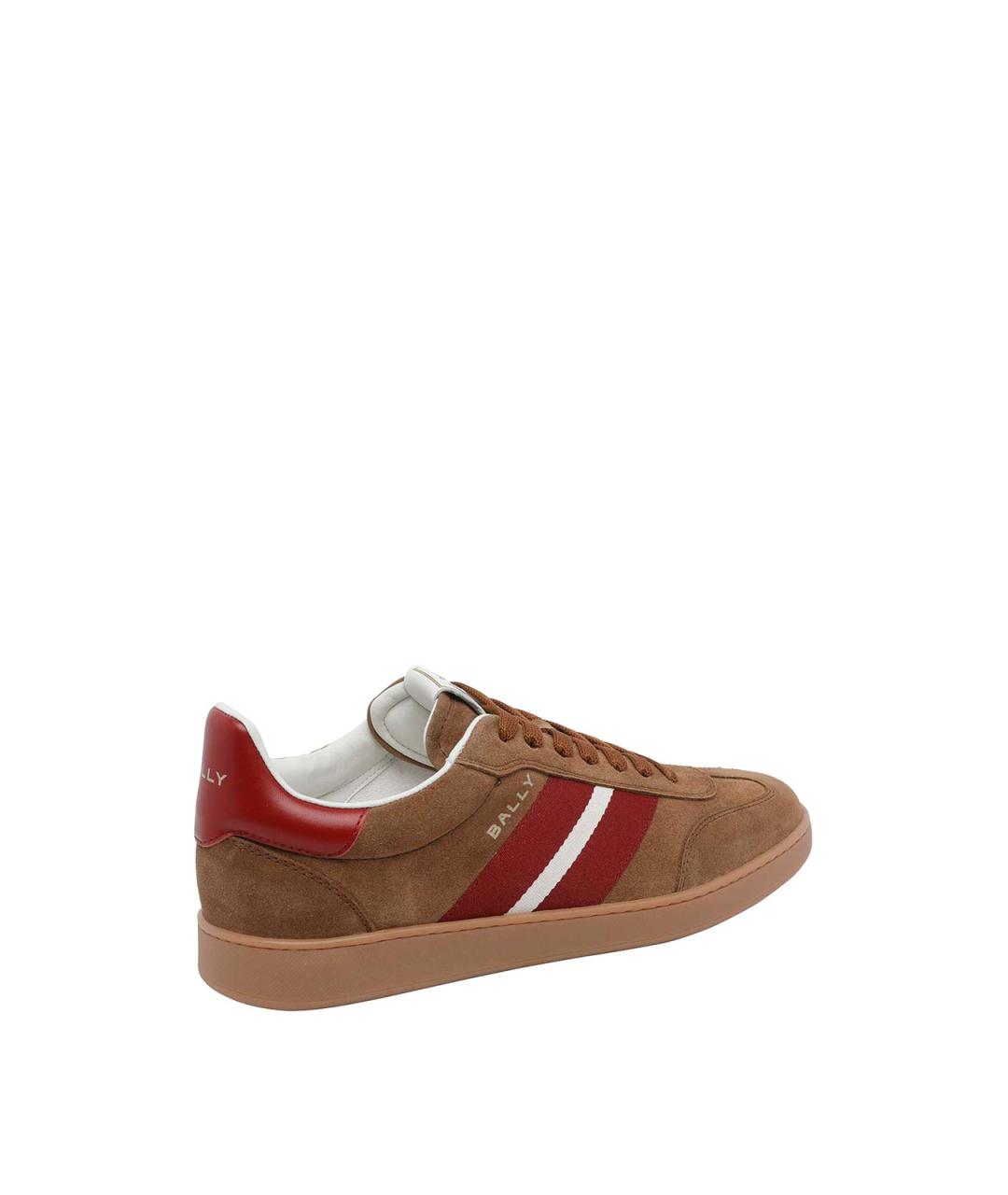 BALLY Коричневые кожаные низкие кроссовки / кеды, фото 3