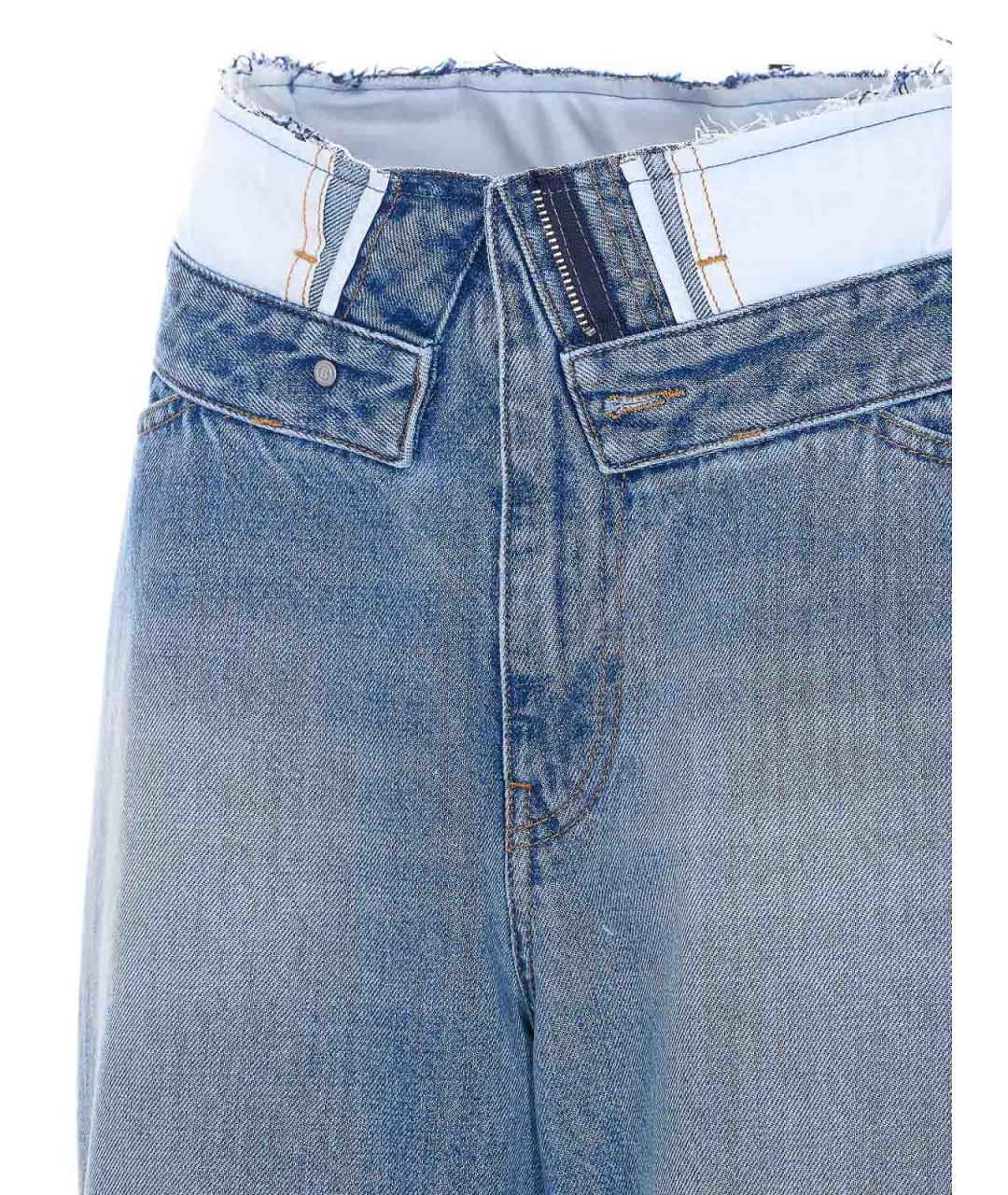 MM6 MAISON MARGIELA Синие хлопковые прямые джинсы, фото 3
