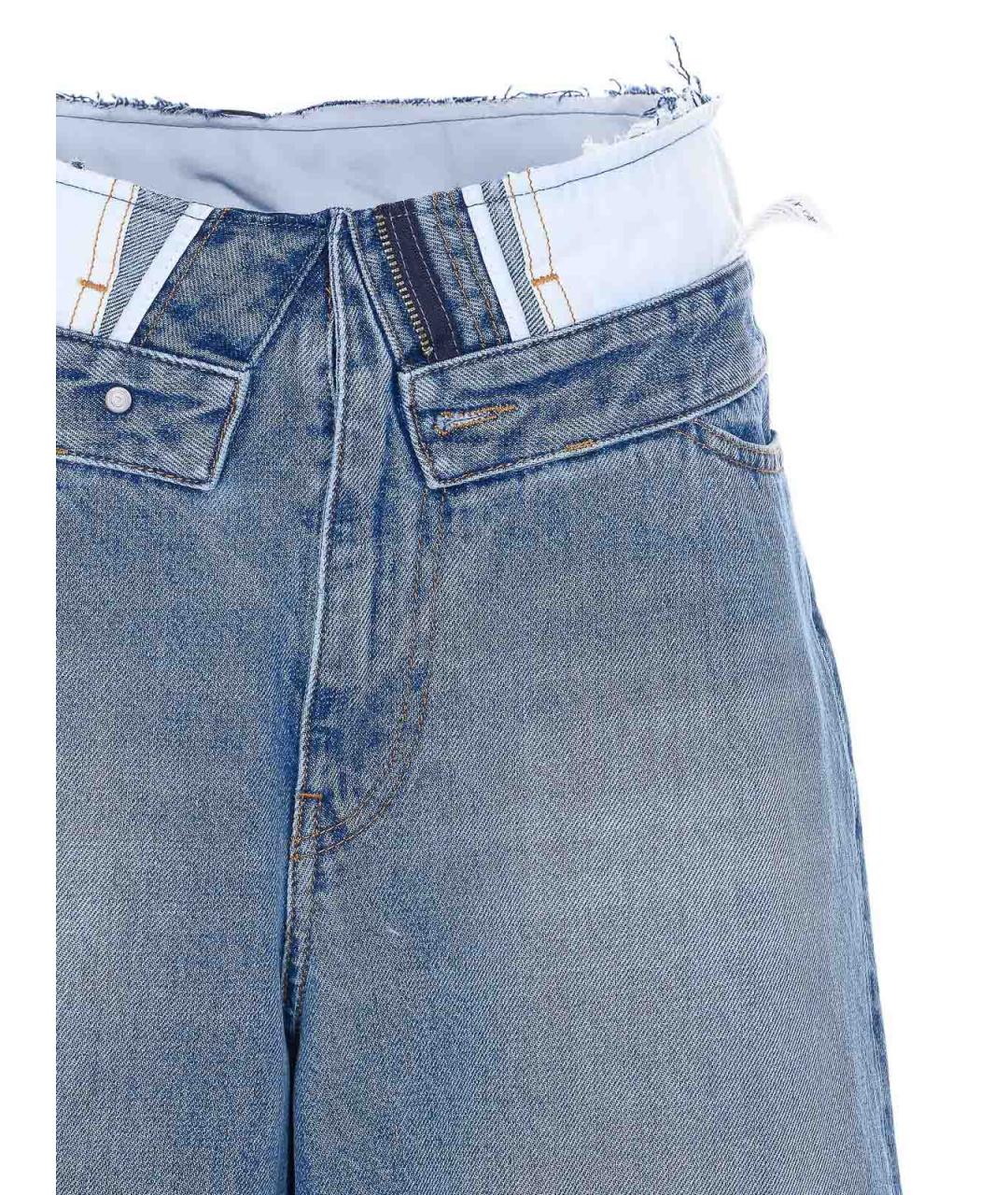 MM6 MAISON MARGIELA Синие хлопковые прямые джинсы, фото 4