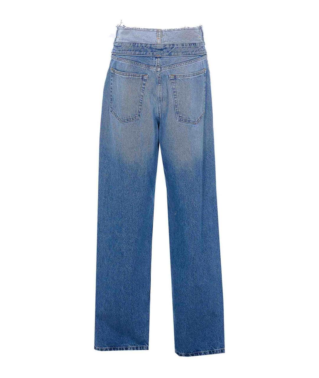 MM6 MAISON MARGIELA Синие хлопковые прямые джинсы, фото 2