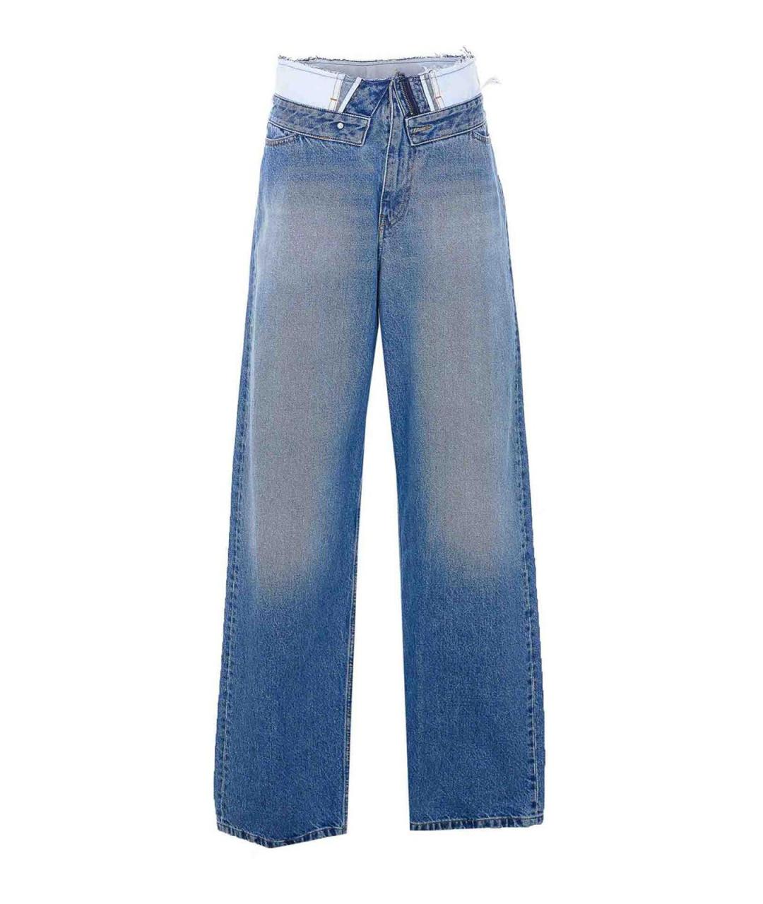 MM6 MAISON MARGIELA Синие хлопковые прямые джинсы, фото 1