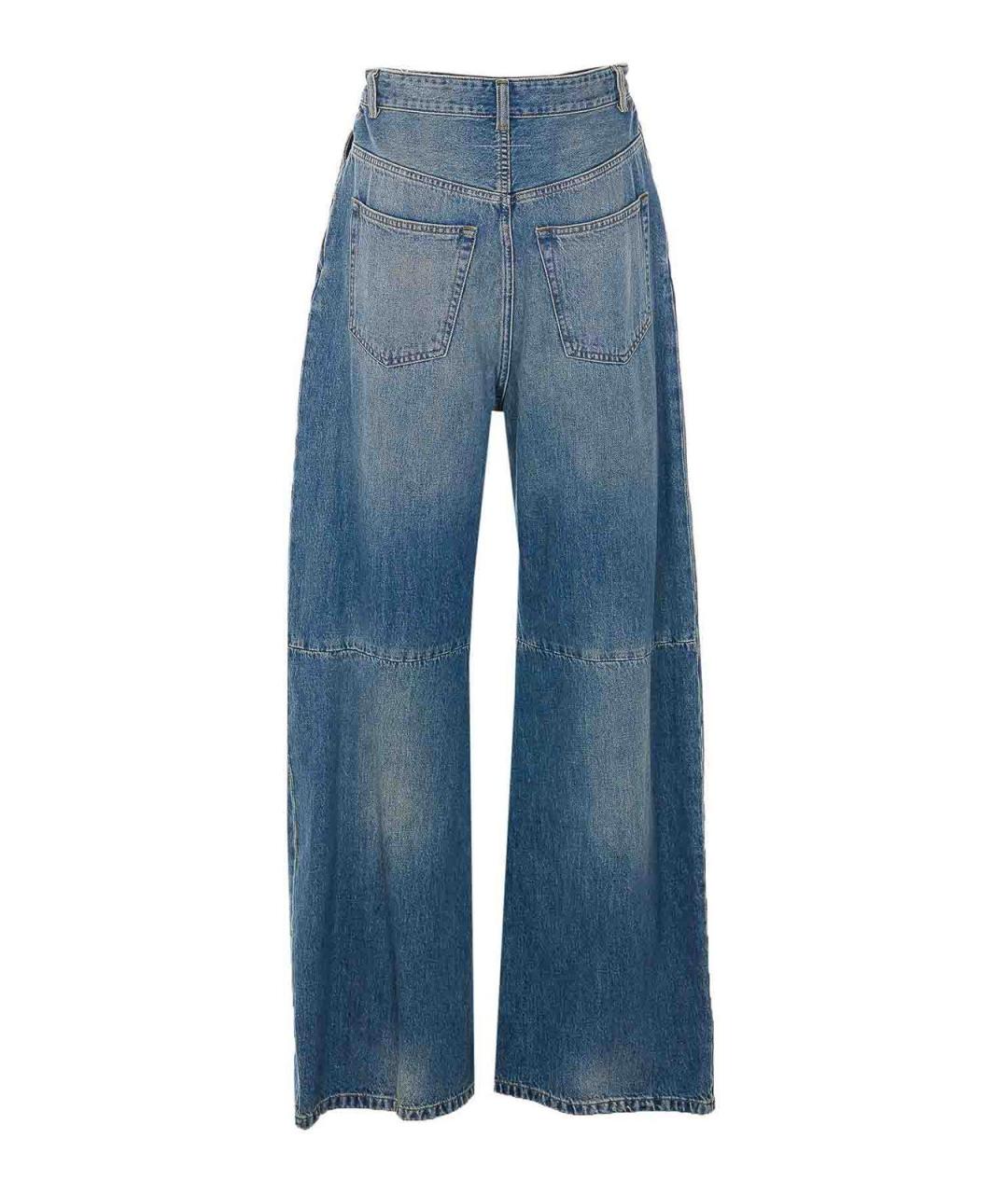 MM6 MAISON MARGIELA Синие хлопковые прямые джинсы, фото 2