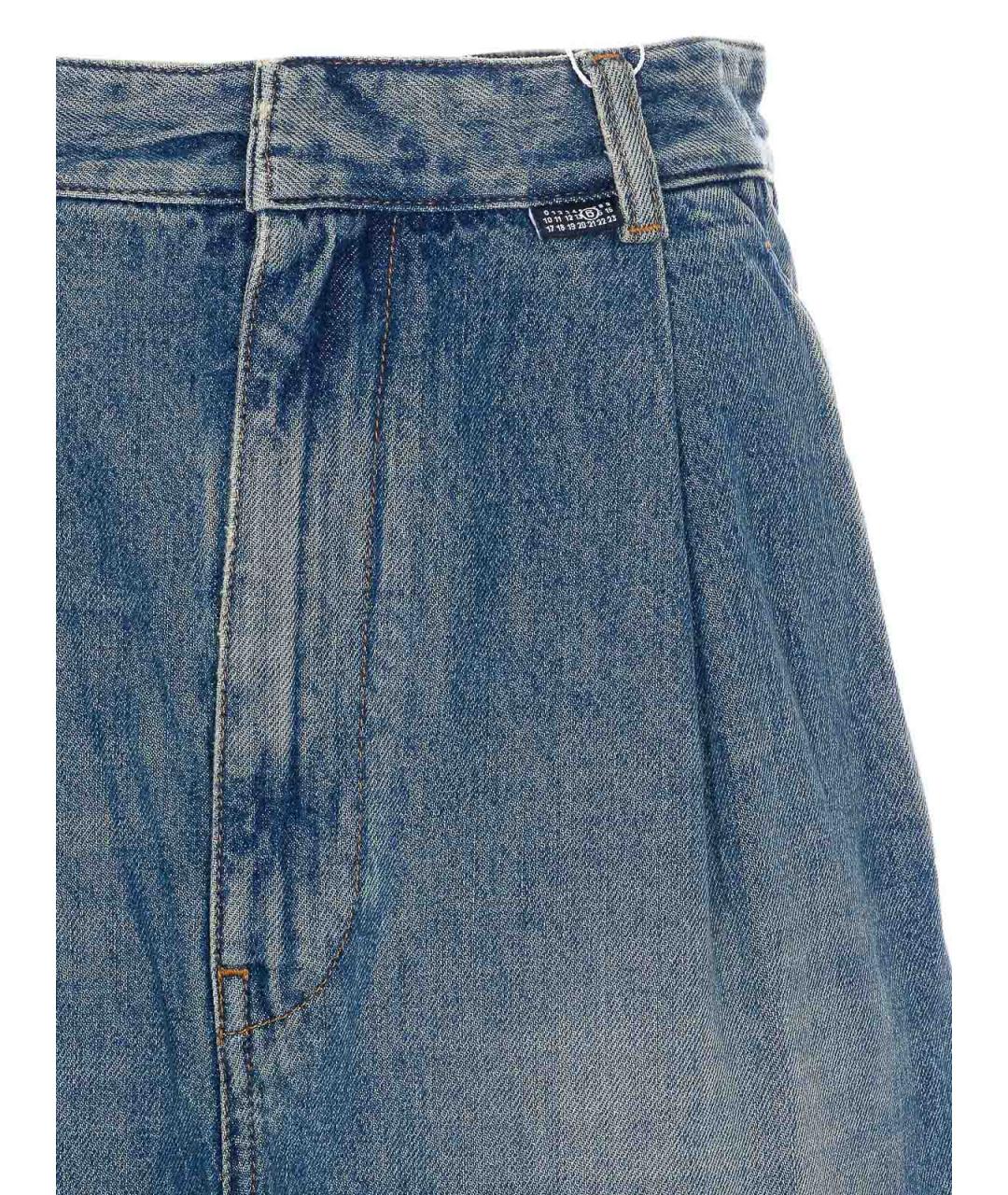 MM6 MAISON MARGIELA Синие хлопковые прямые джинсы, фото 4