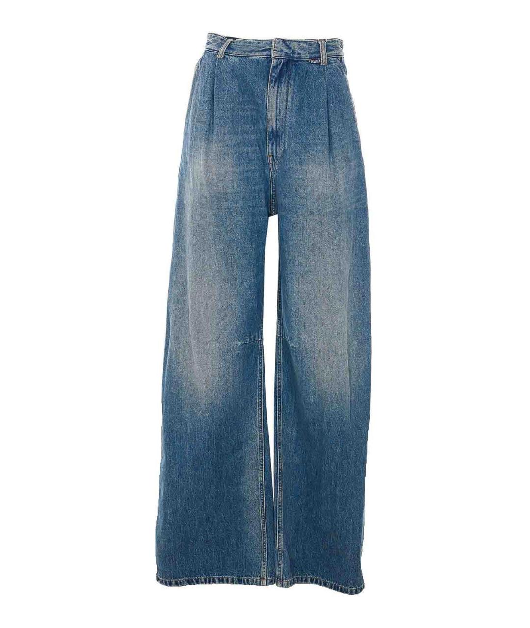 MM6 MAISON MARGIELA Синие хлопковые прямые джинсы, фото 1