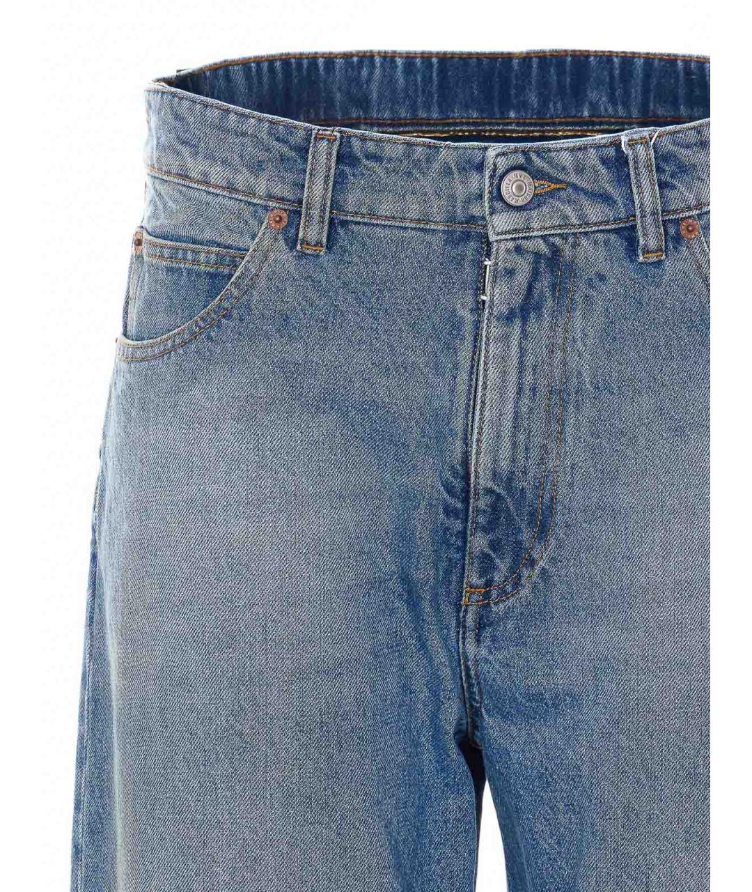 MM6 MAISON MARGIELA Синие хлопко-полиэстеровые прямые джинсы, фото 4