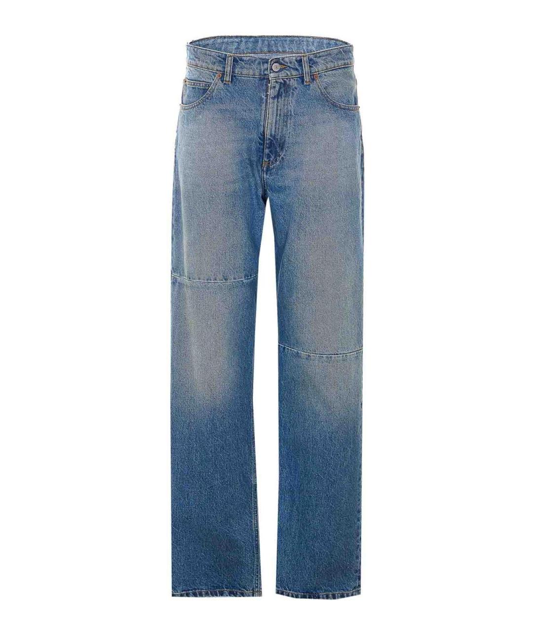 MM6 MAISON MARGIELA Синие хлопко-полиэстеровые прямые джинсы, фото 1