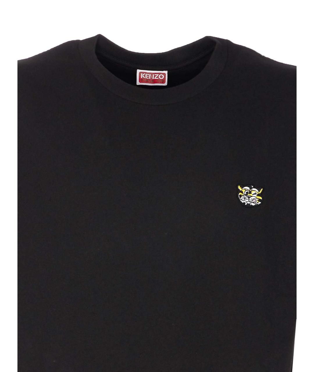 KENZO Черная хлопковая футболка, фото 4