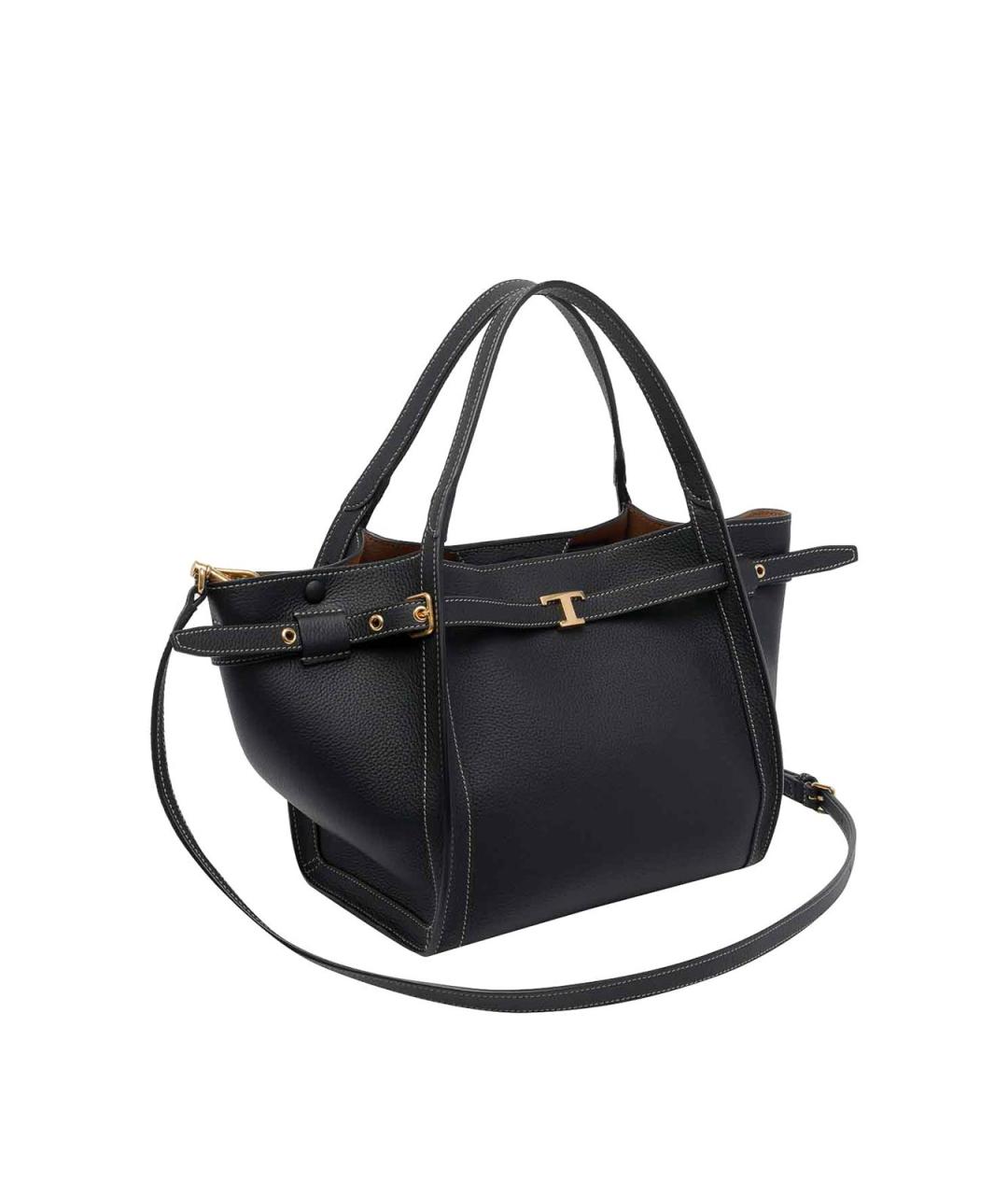 TOD'S Черная кожаная сумка тоут, фото 2