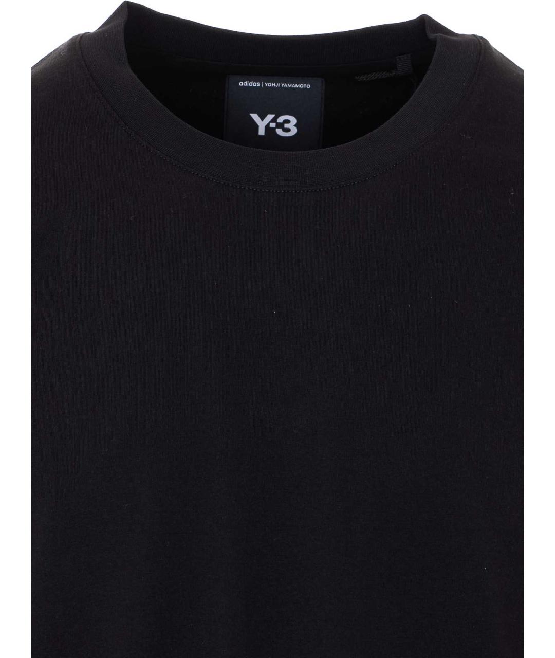 Y-3 Черная хлопковая футболка, фото 4