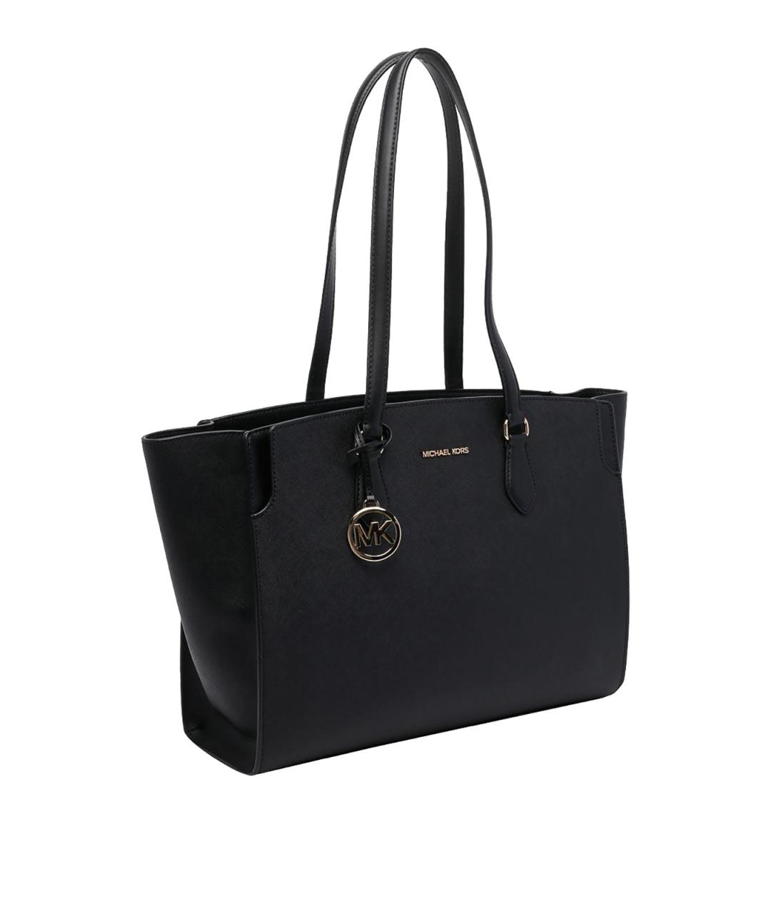 MICHAEL MICHAEL KORS Черная кожаная сумка через плечо, фото 2