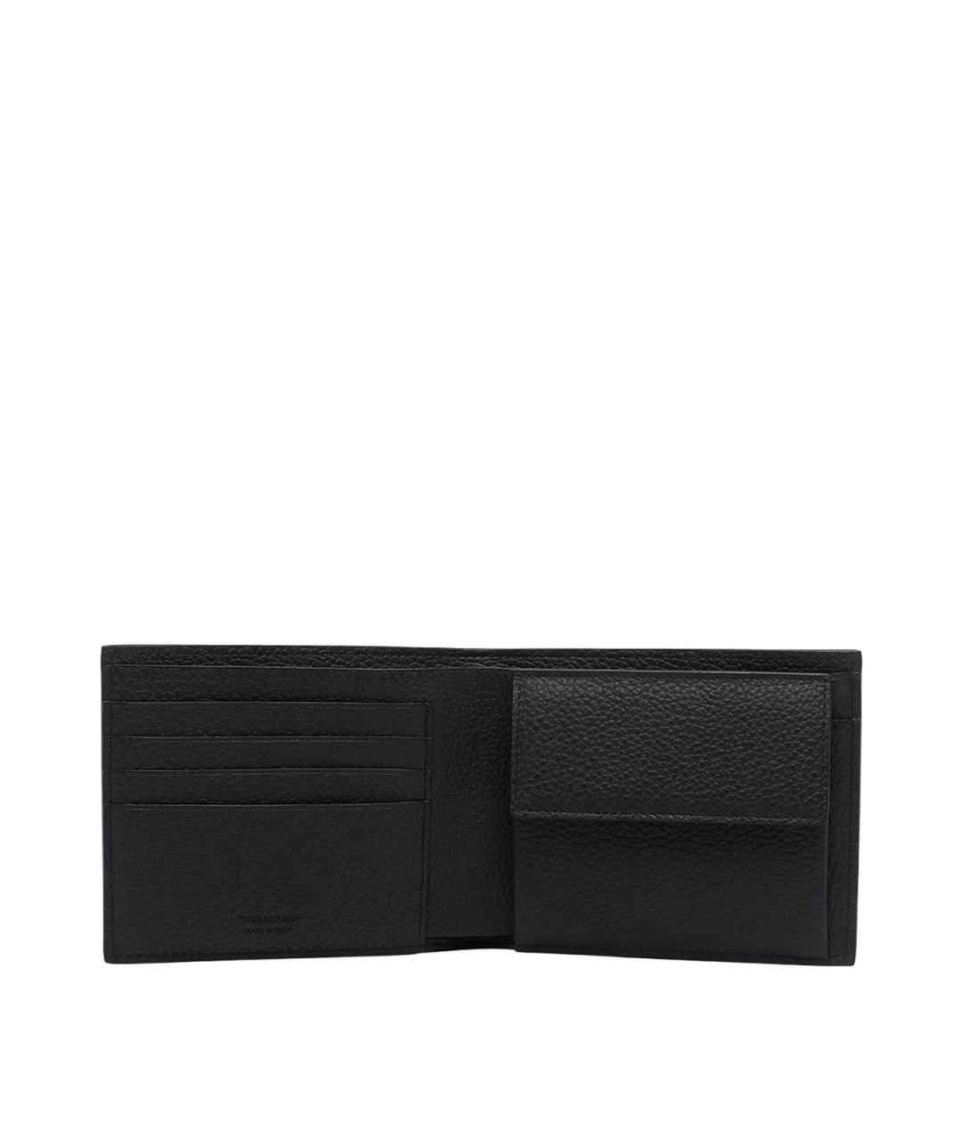 FERRAGAMO Черный кожаный кошелек, фото 2