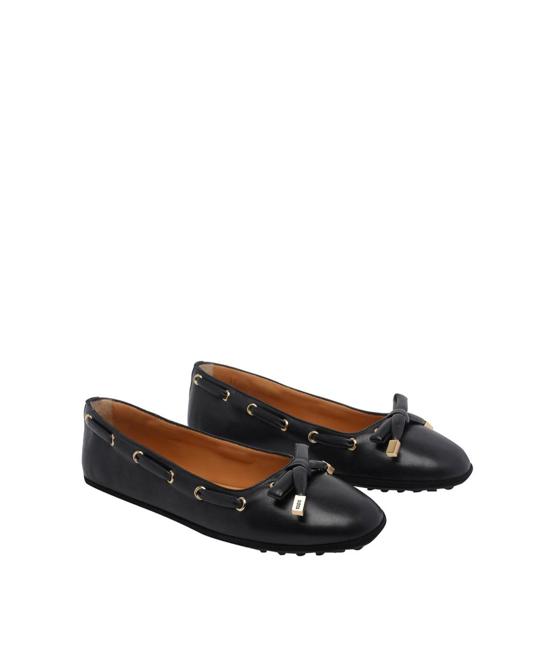 TOD'S Черные кожаные балетки, фото 2