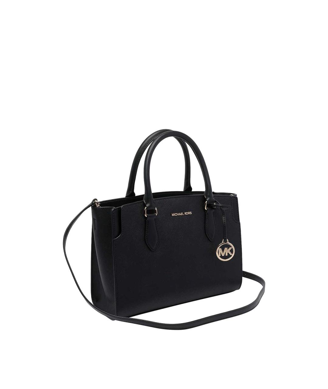 MICHAEL MICHAEL KORS Черная кожаная сумка через плечо, фото 2