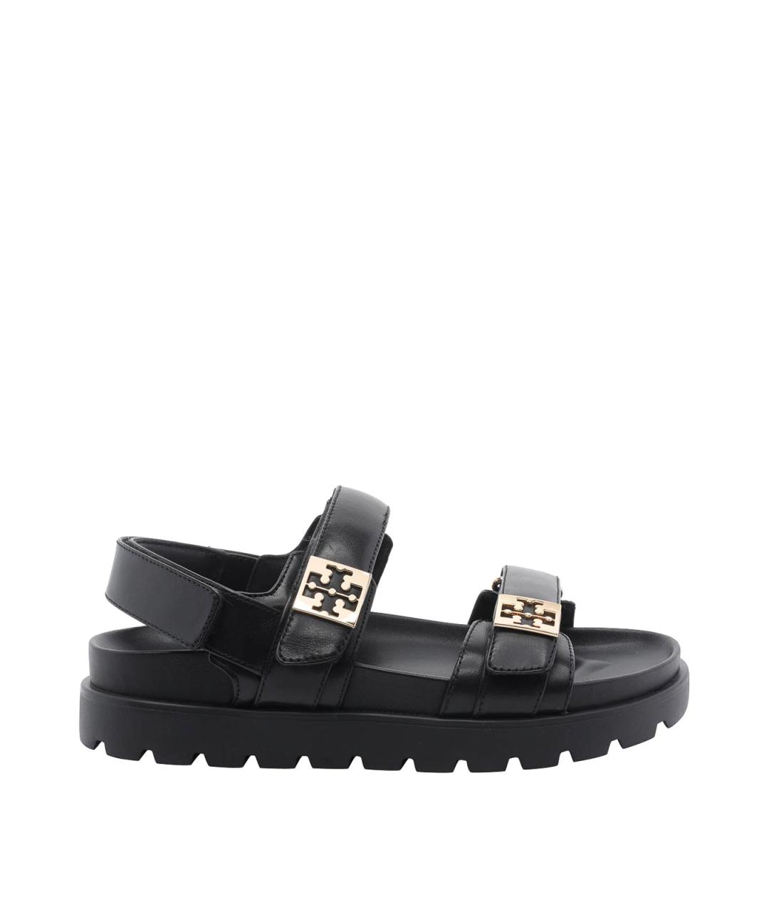 TORY BURCH Черные кожаные сандалии, фото 1