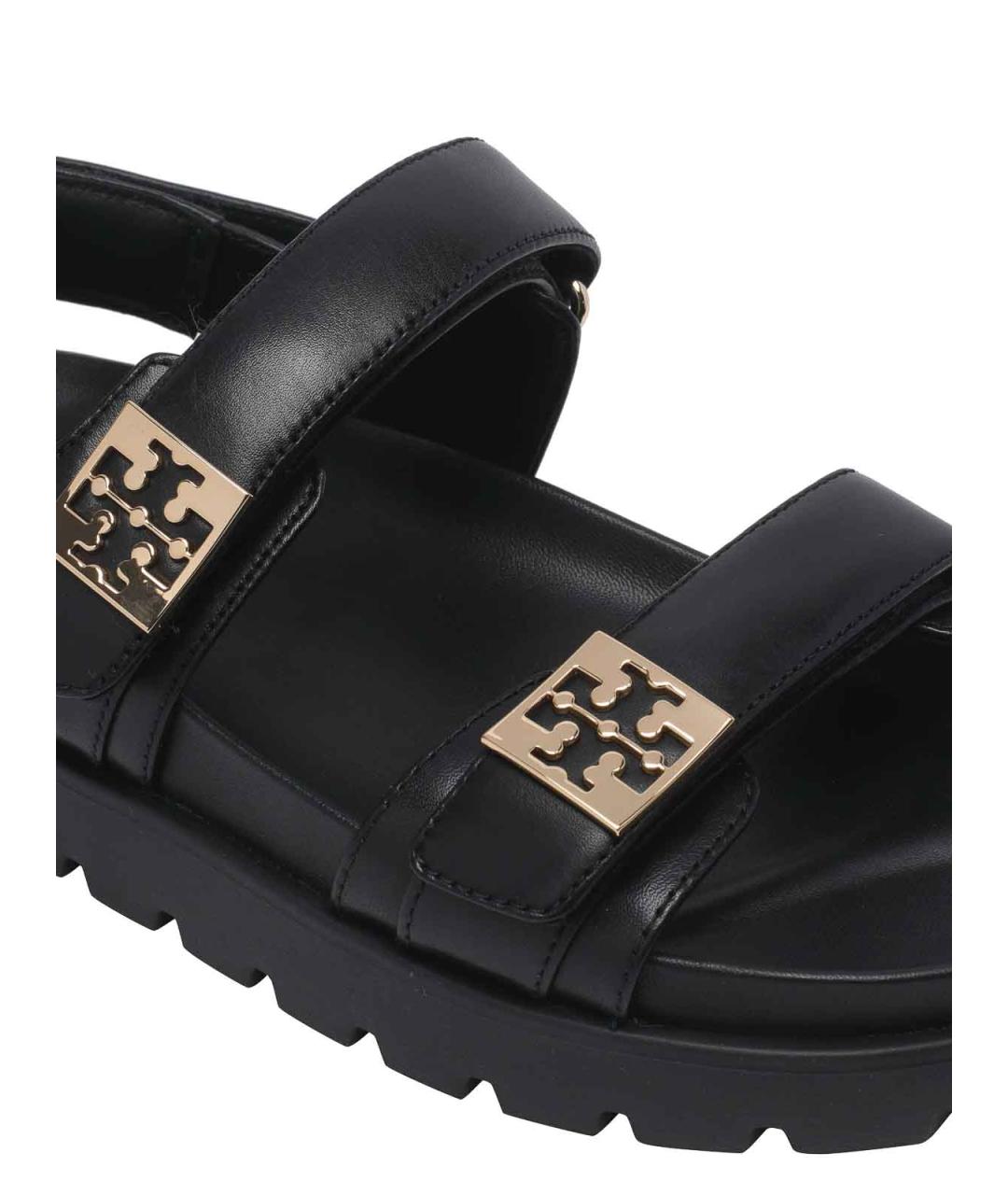 TORY BURCH Черные кожаные сандалии, фото 4