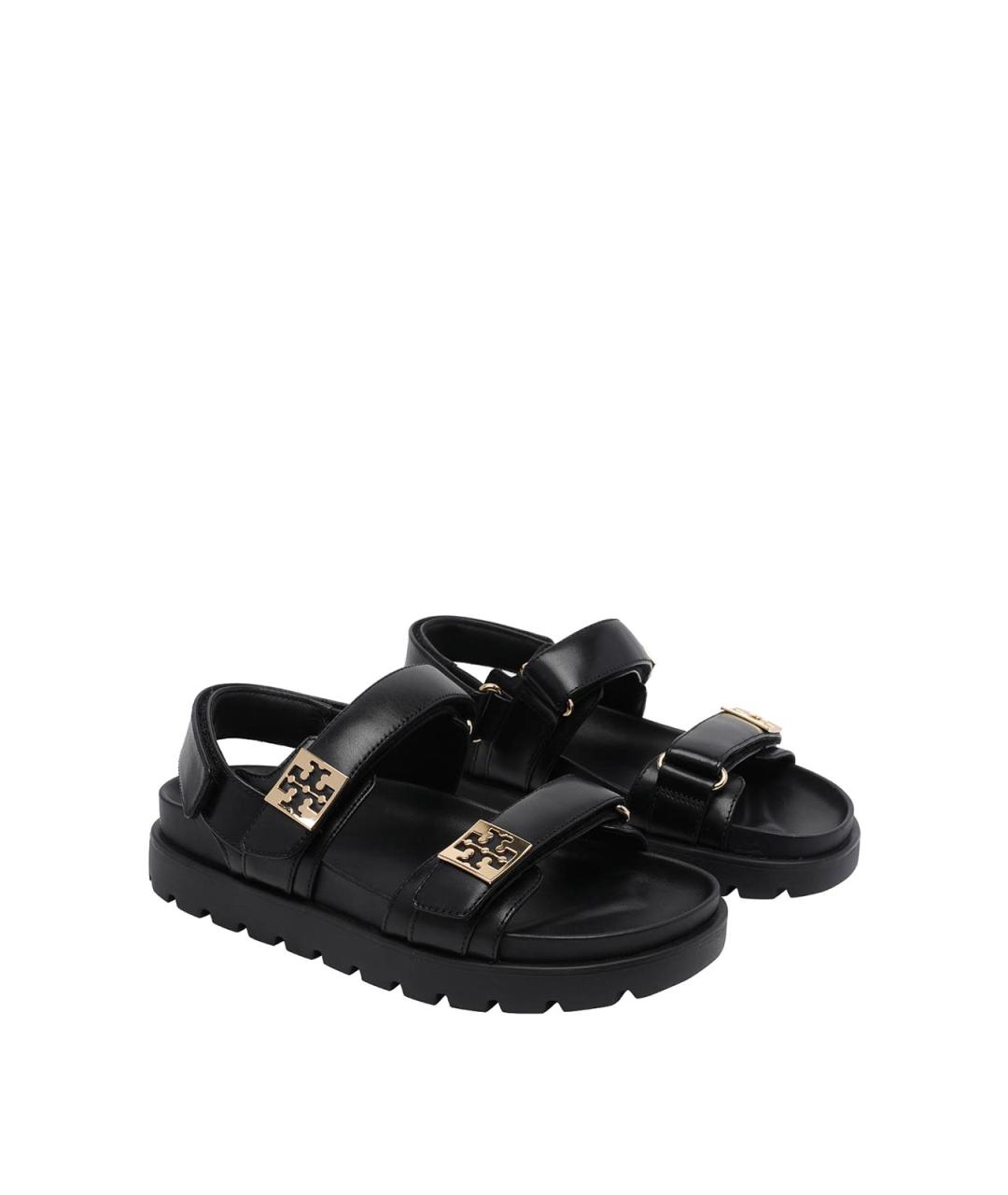 TORY BURCH Черные кожаные сандалии, фото 2