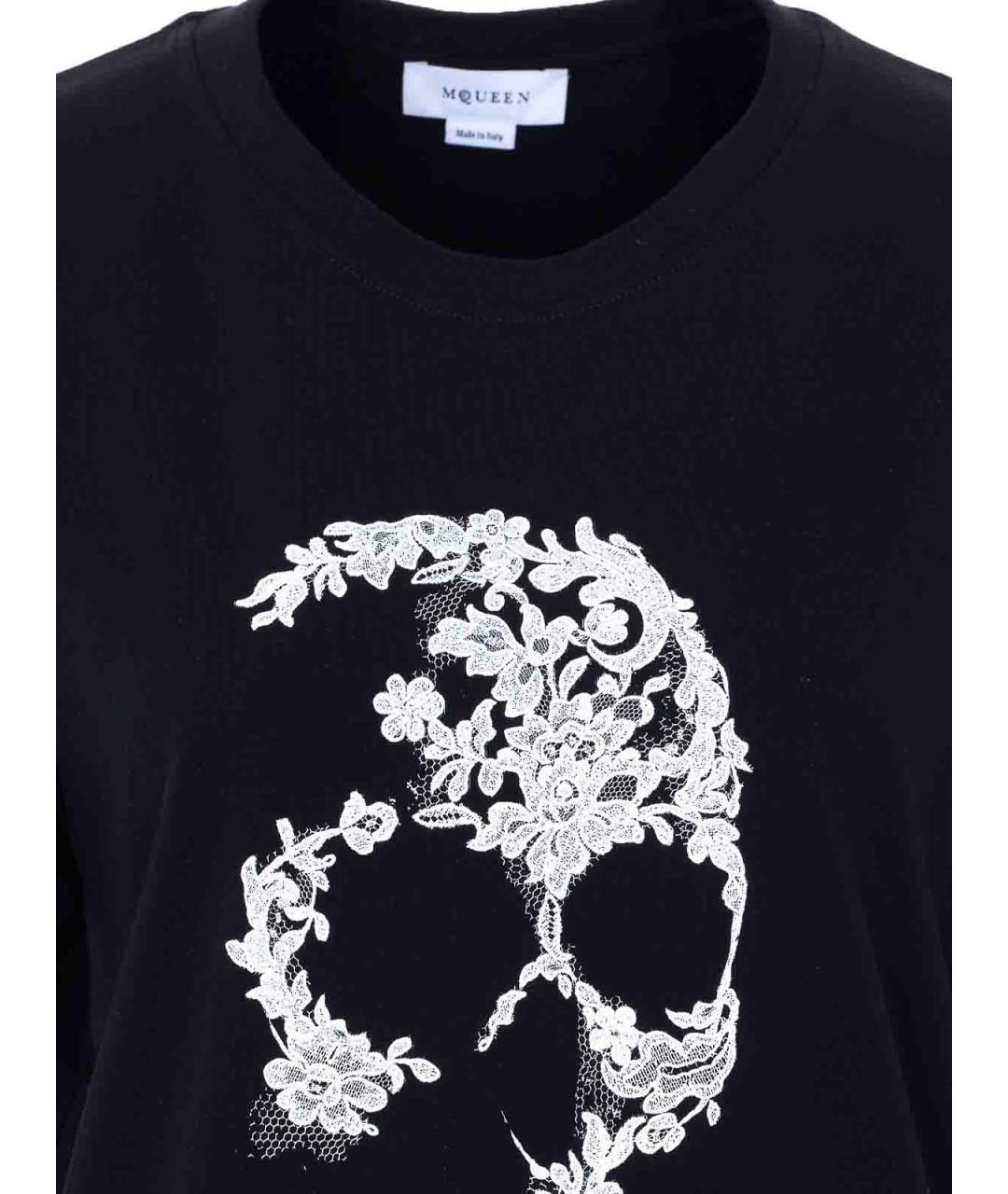 ALEXANDER MCQUEEN Черная хлопковая футболка, фото 4