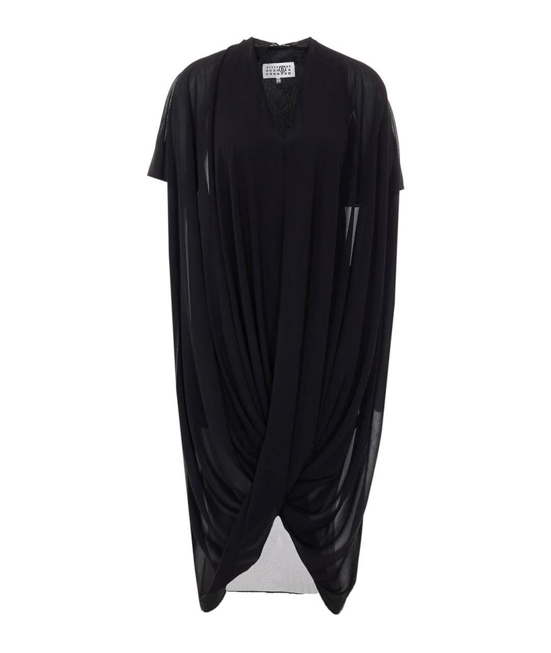 MM6 MAISON MARGIELA Черное полиэстеровое повседневное платье, фото 1