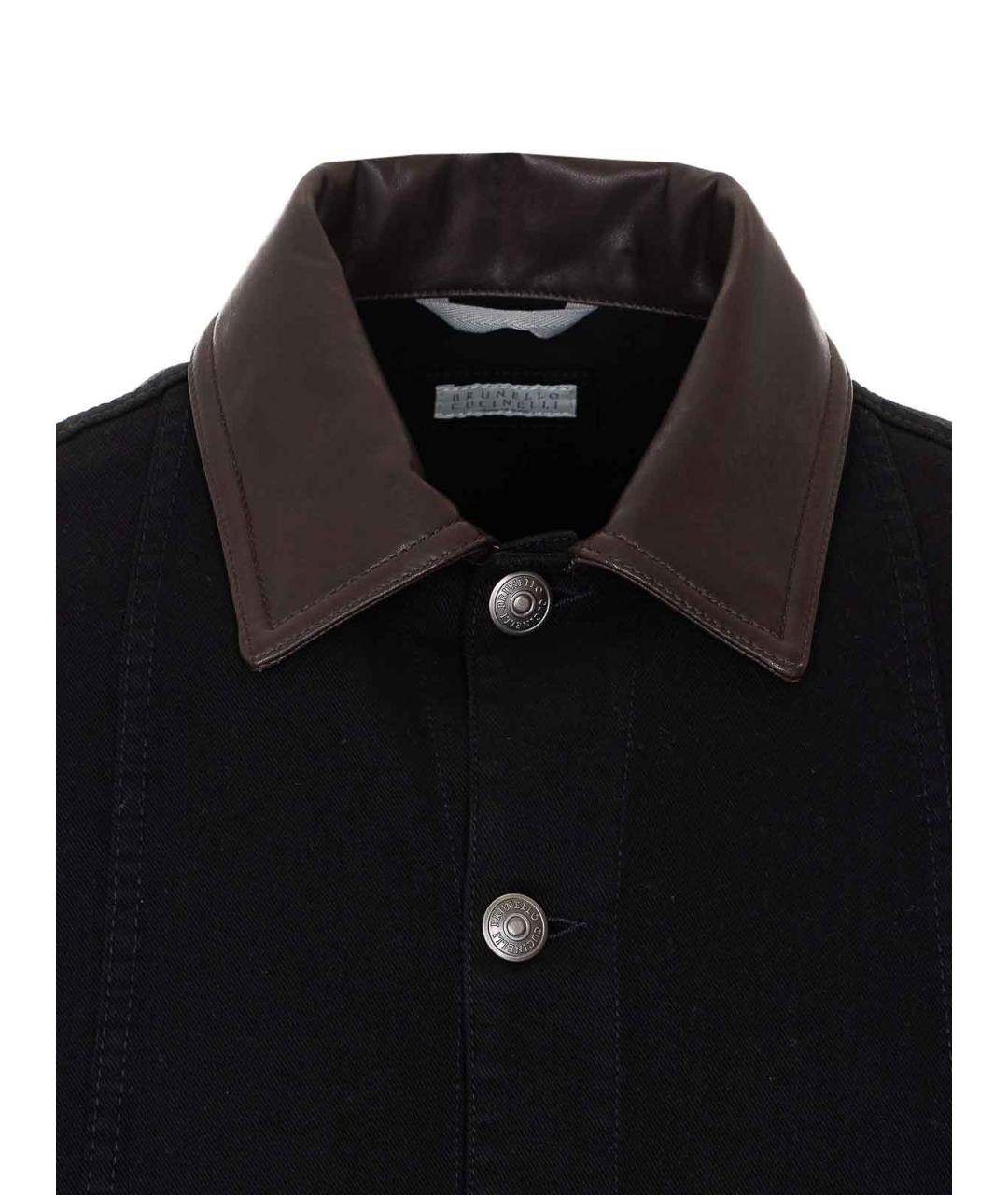 BRUNELLO CUCINELLI Черная кожаная куртка, фото 4