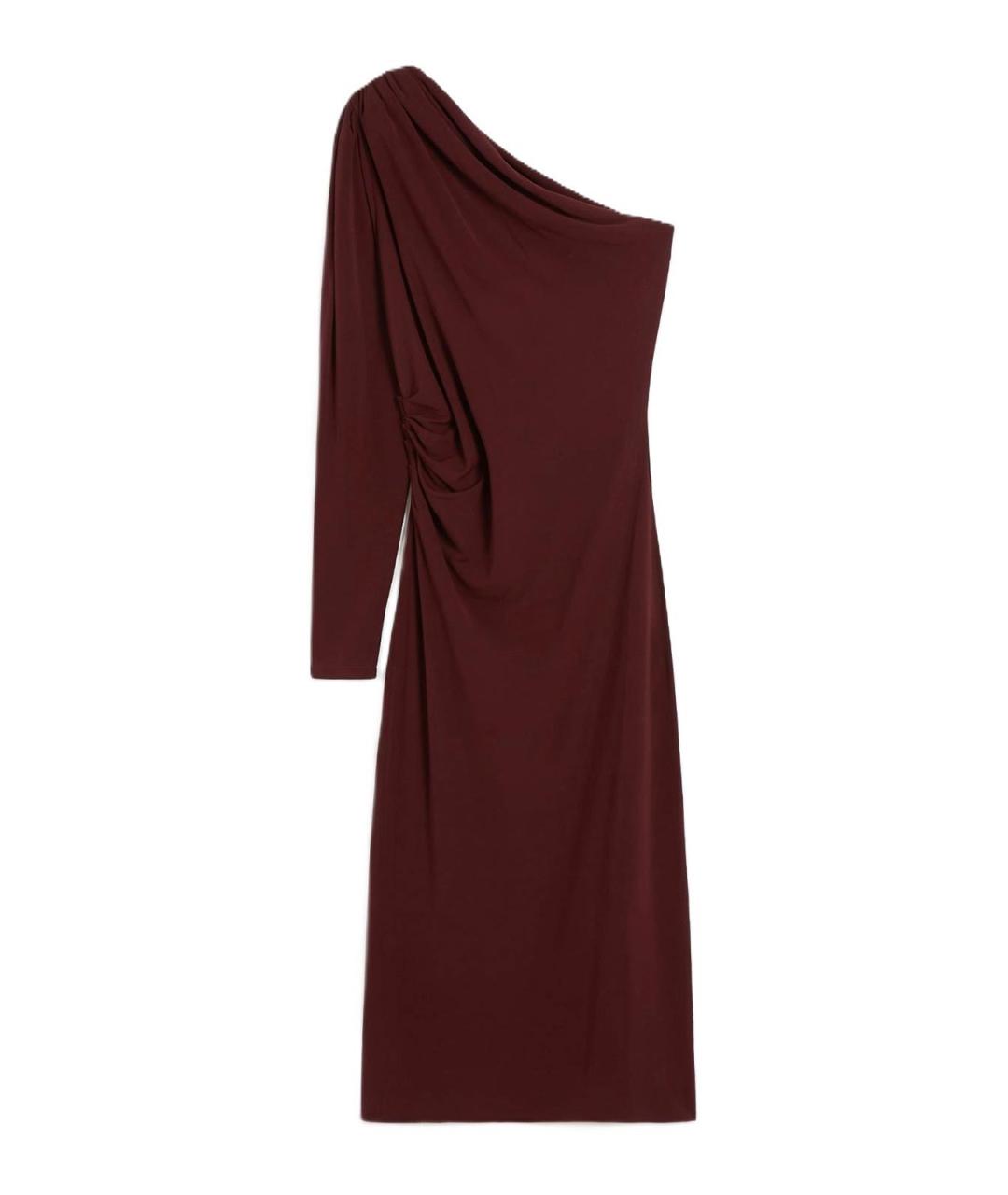 MAX MARA STUDIO Бордовое вискозное повседневное платье, фото 1