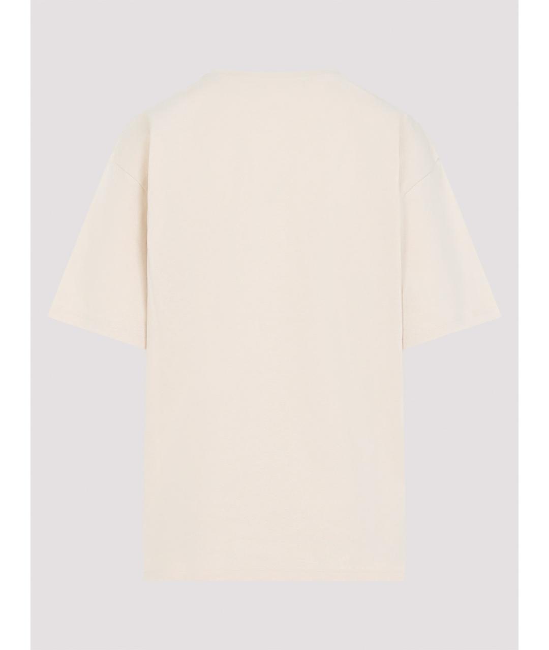 VALENTINO Бежевая хлопковая футболка, фото 2