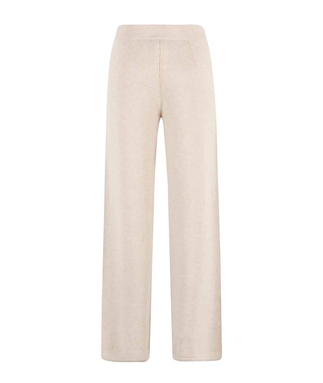 MAX MARA STUDIO Бежевые кашемировые прямые брюки, фото 2