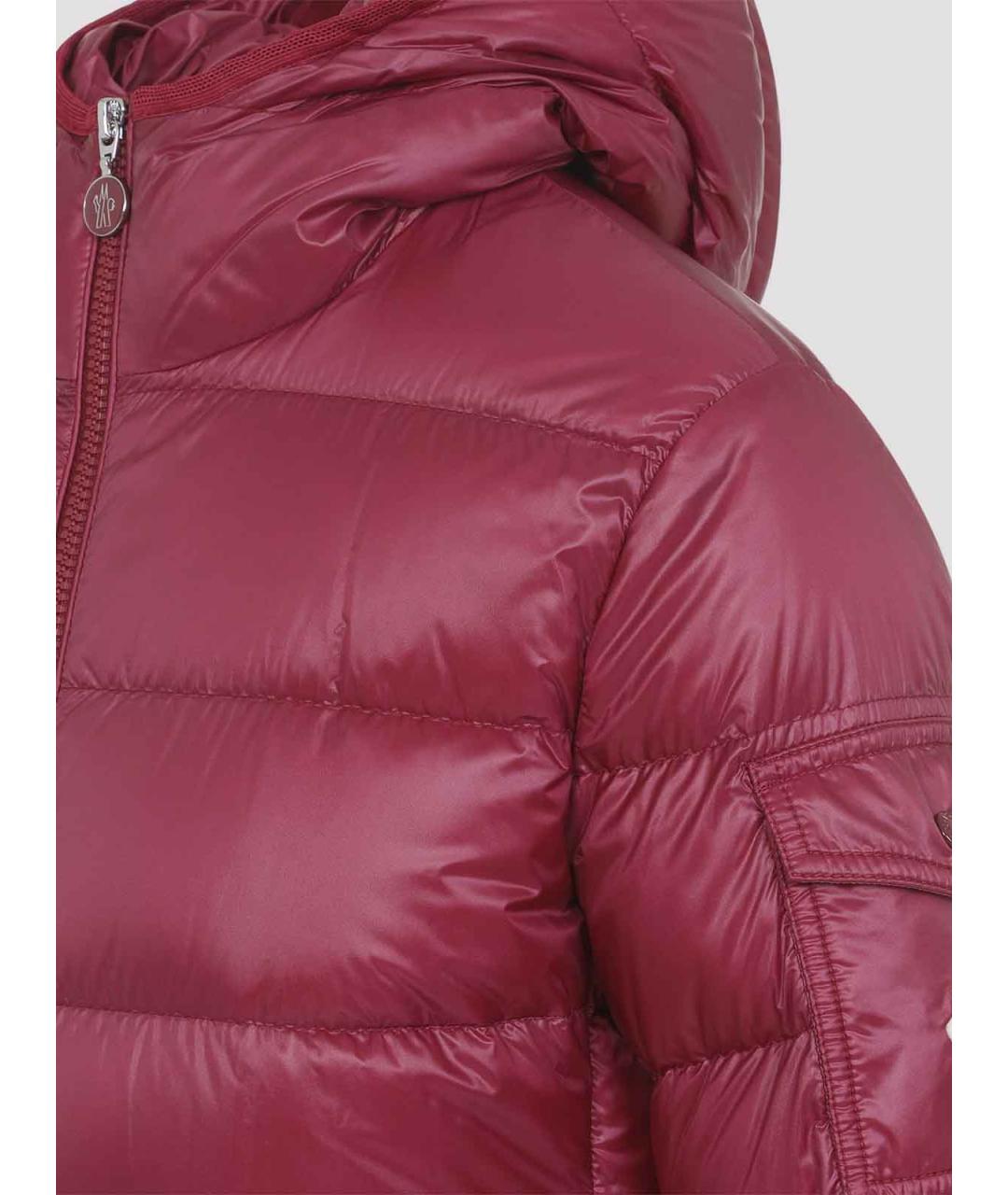 MONCLER Красная полиамидовая куртка, фото 4