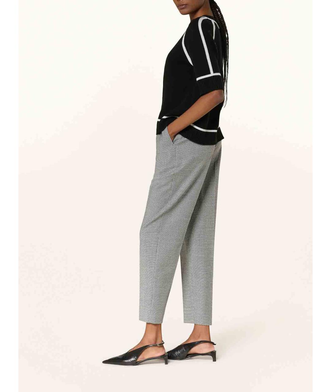 MAX MARA STUDIO Белые шерстяные брюки широкие, фото 4