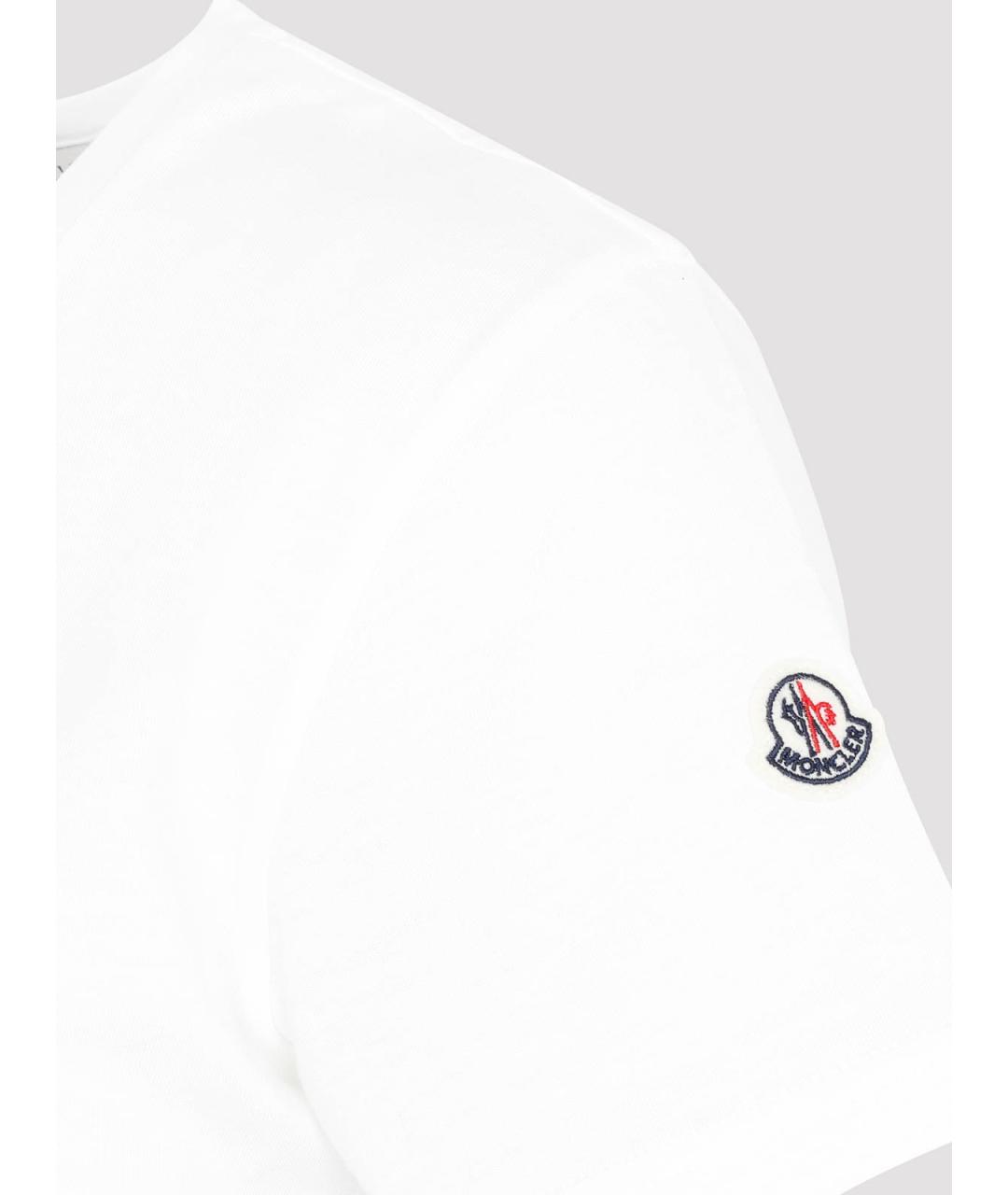 MONCLER Белая хлопковая футболка, фото 3
