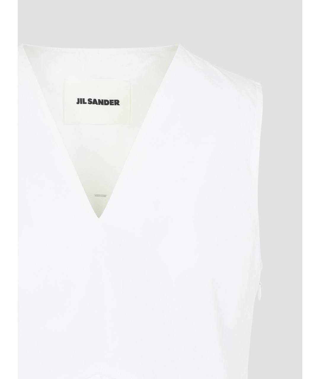 JIL SANDER Белая хлопковая майка, фото 3