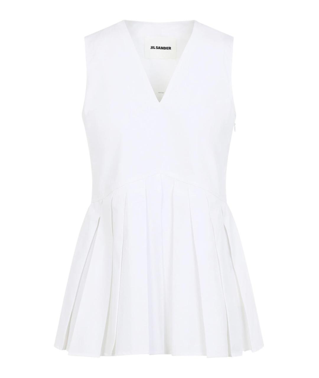 JIL SANDER Белая хлопковая майка, фото 1