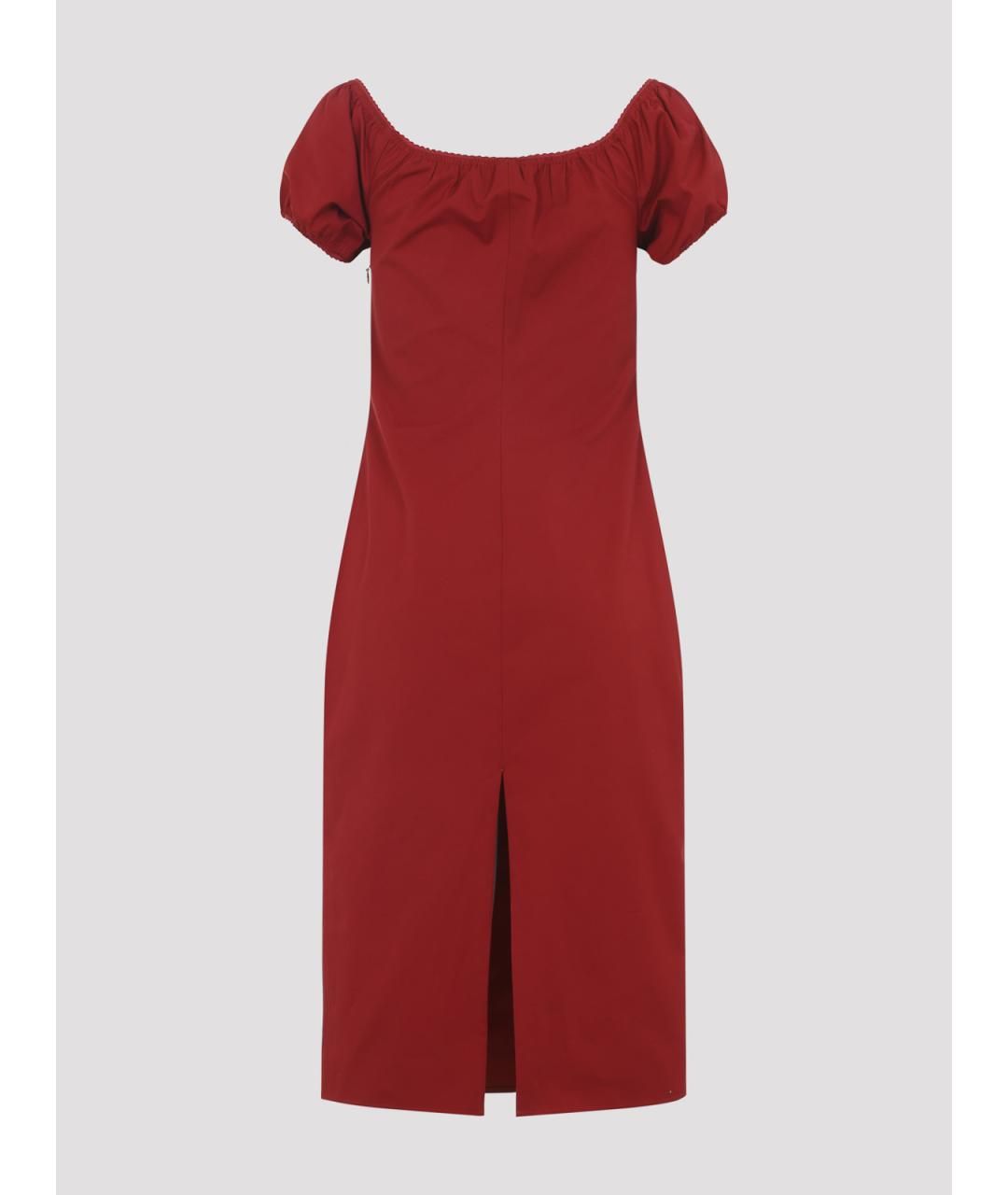 MIU MIU Красное хлопковое повседневное платье, фото 2