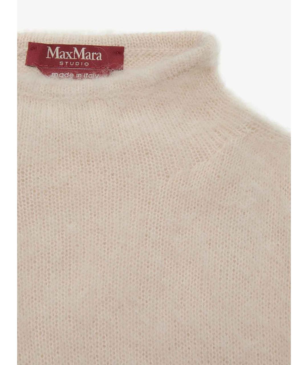 MAX MARA STUDIO Бежевый шерстяной джемпер / свитер, фото 3