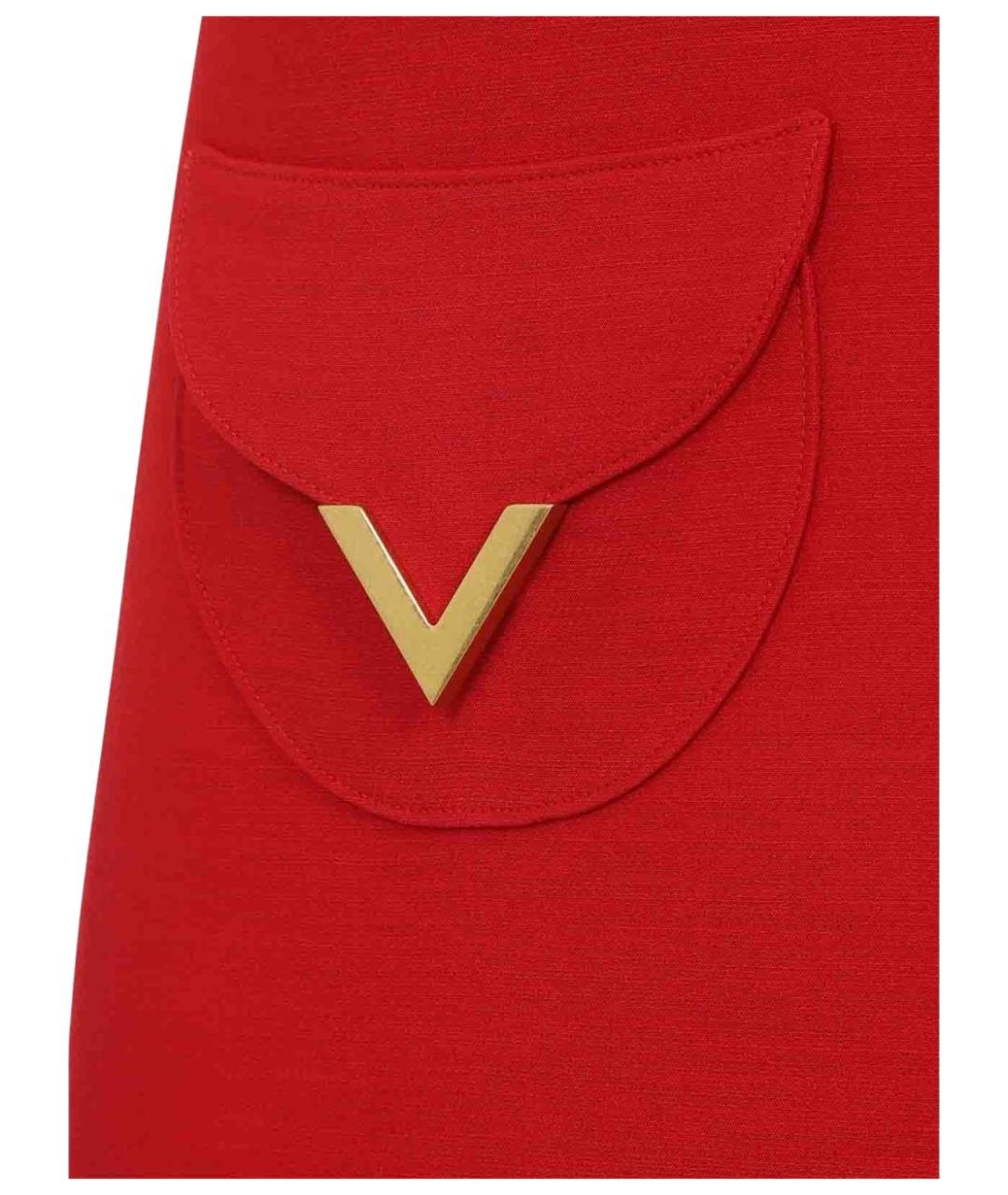 VALENTINO Красное шерстяное повседневное платье, фото 4