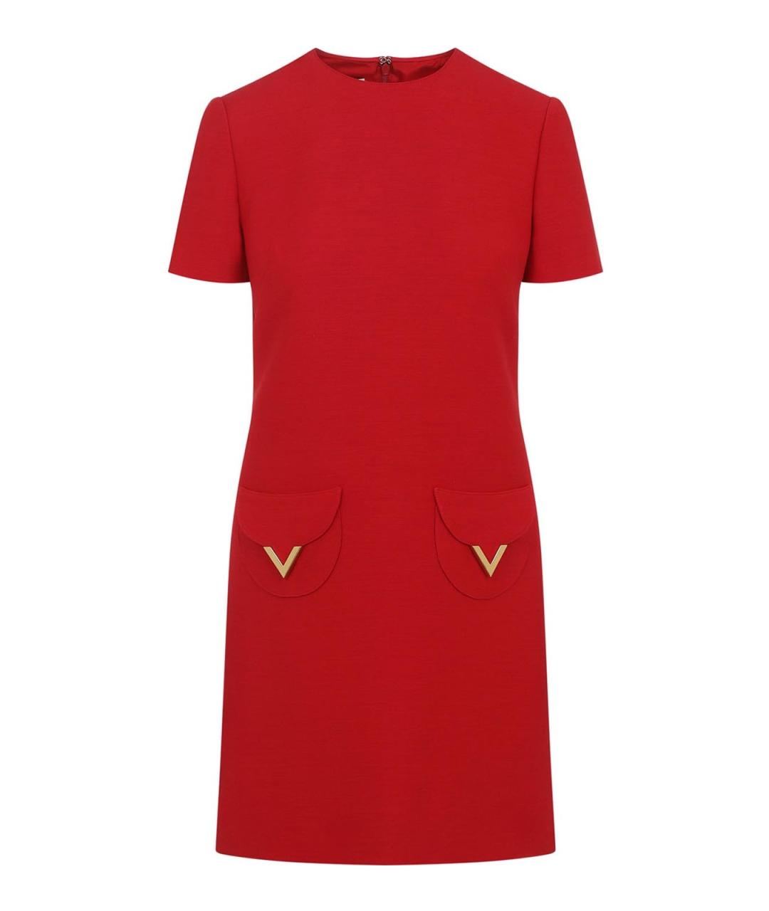 VALENTINO Красное шерстяное повседневное платье, фото 1