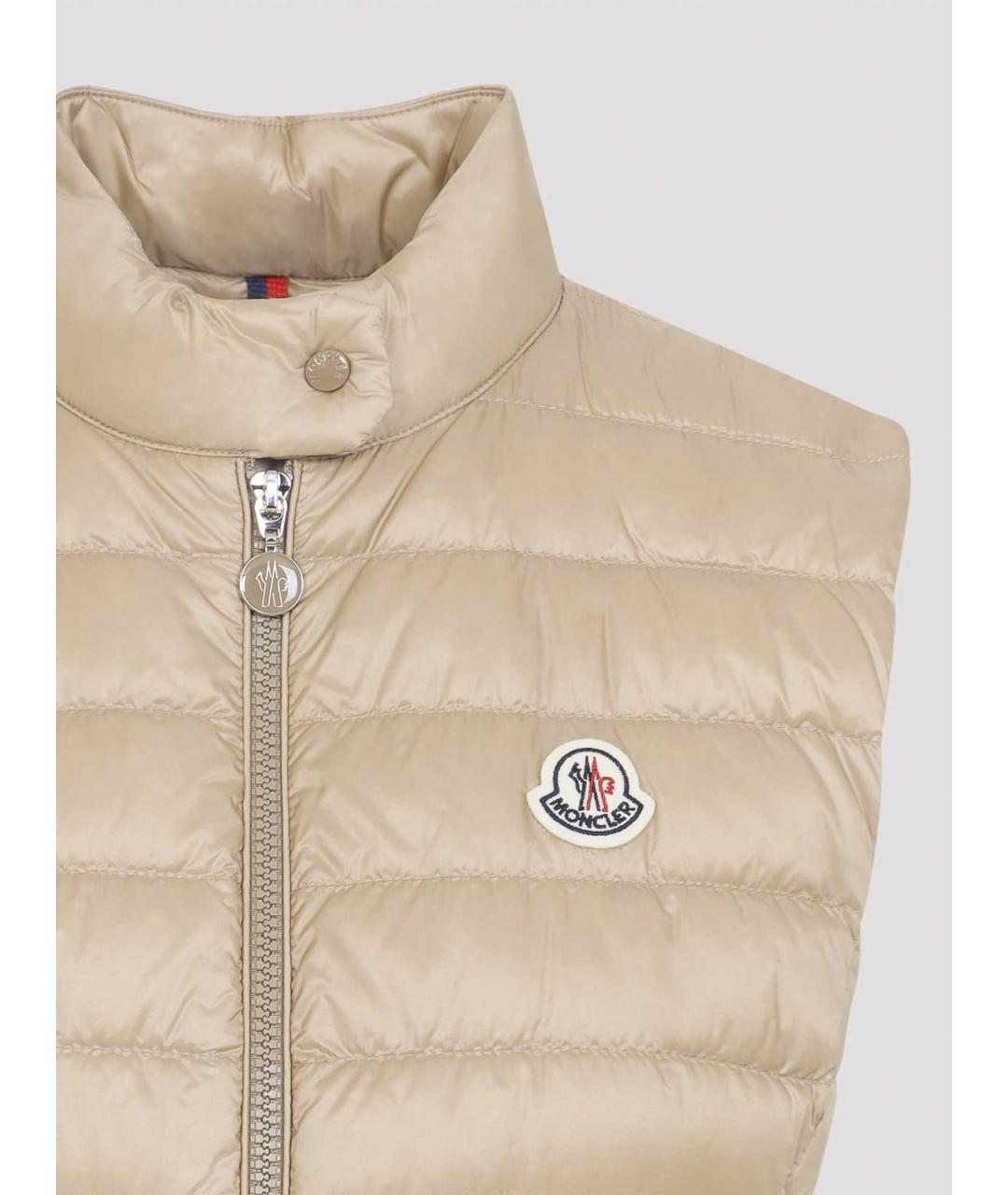 MONCLER Бежевая полиамидовая жилетка, фото 3