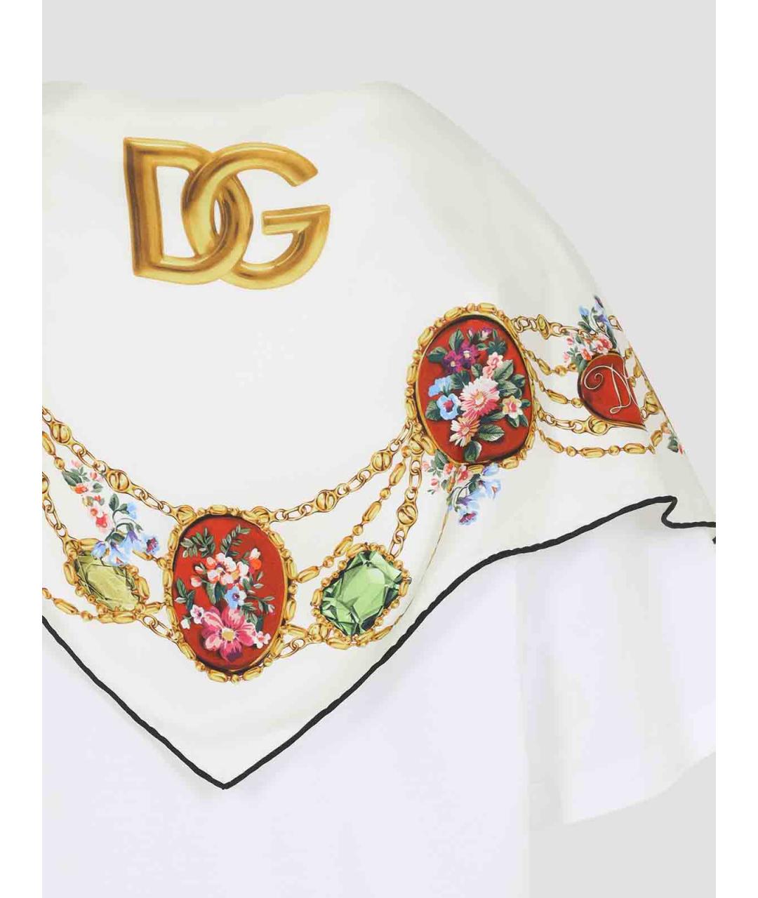 DOLCE&GABBANA Белая хлопковая футболка, фото 4