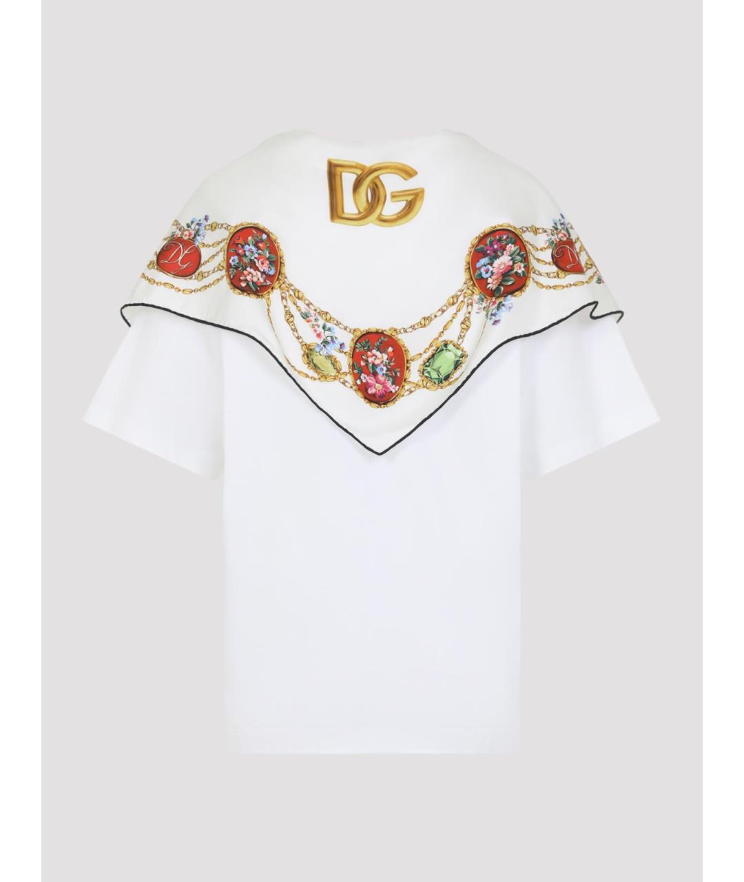 DOLCE&GABBANA Белая хлопковая футболка, фото 2